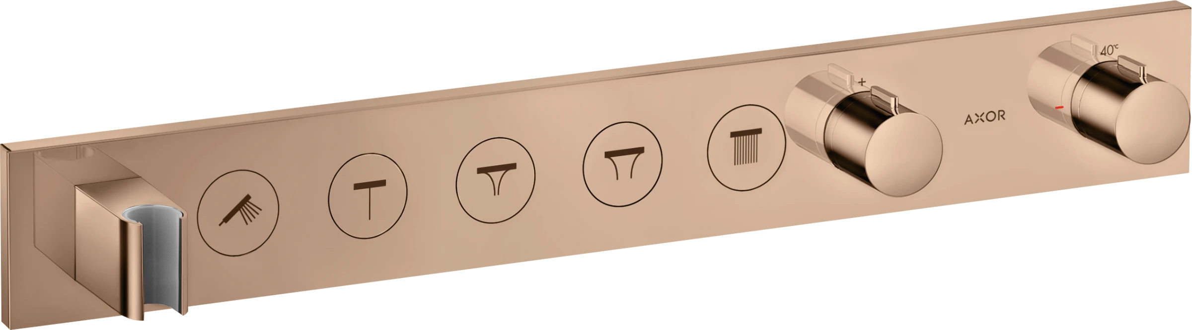 Axor Showersolutions Thermostatic Module Select 670/90 For Concealed Installation For 5 Outlets Polished Red Gold