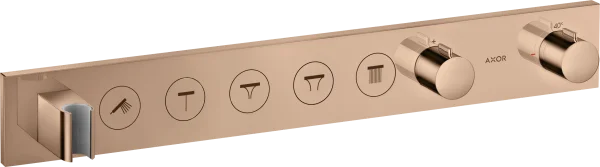 Axor Showersolutions Thermostatic Module Select 670/90 For Concealed Installation For 5 Outlets Polished Red Gold