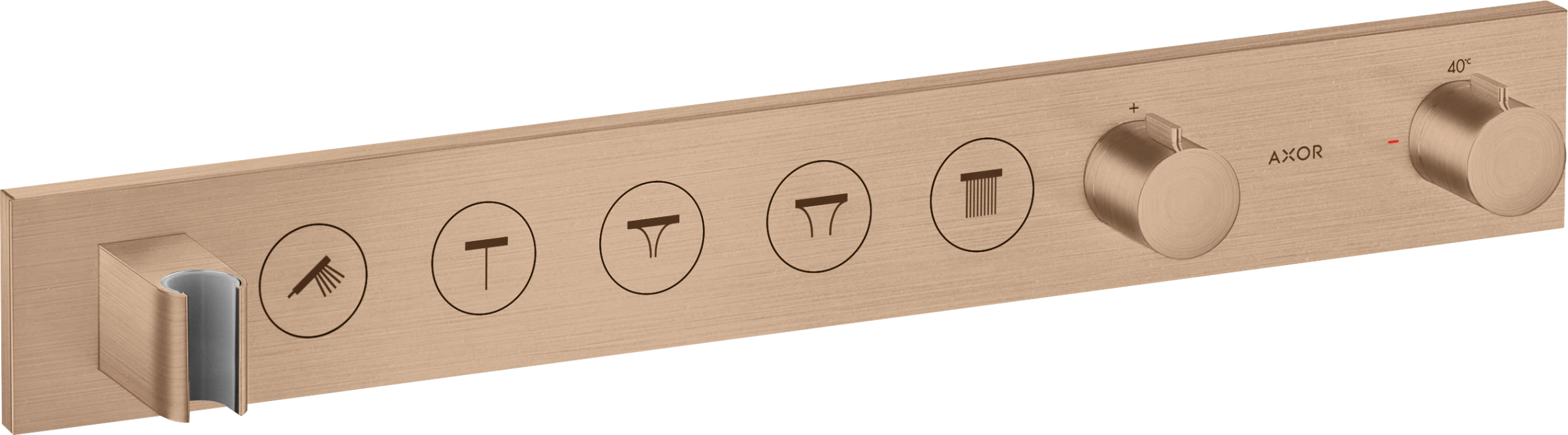 Axor Showersolutions Thermostatic Module Select 670/90 For Concealed Installation For 5 Outlets Brushed Red Gold