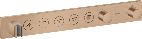 Axor Showersolutions Thermostatic Module Select 670/90 For Concealed Installation For 5 Outlets Brushed Red Gold