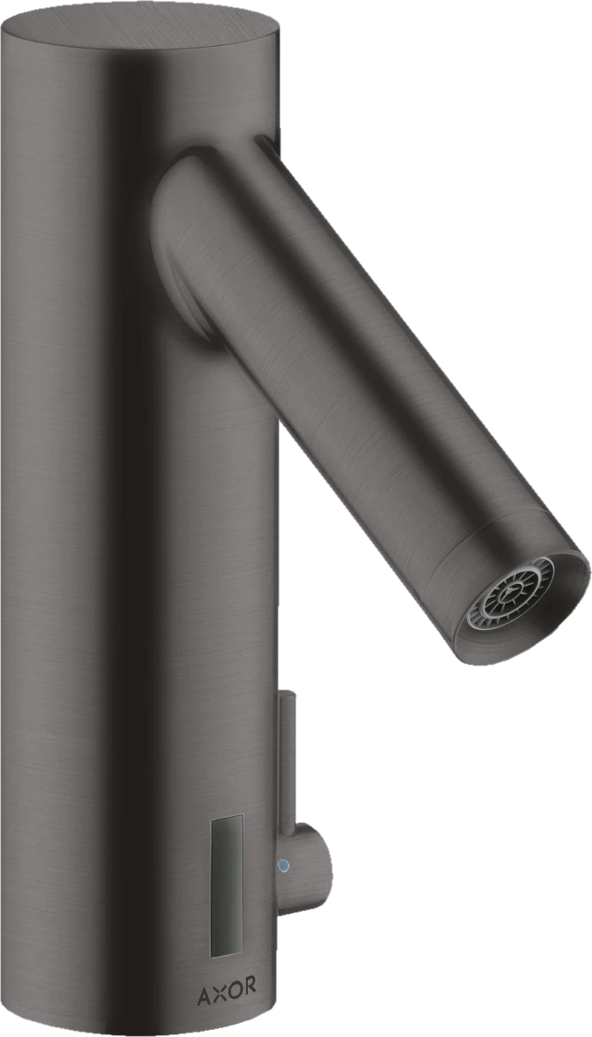 Axor Starck Electronic Basin Mixer With Temperature Control With 230 V Mains Connection Brushed Black Chrome