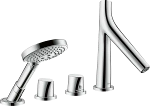 Axor Starck Organic 4-hole Tile Mounted Thermostatic Bath Mixer Chrome