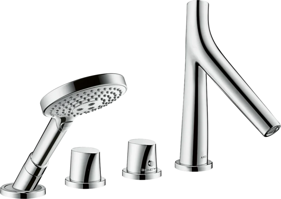 Axor Starck Organic 4-hole Tile Mounted Thermostatic Bath Mixer Chrome product image - Image 1