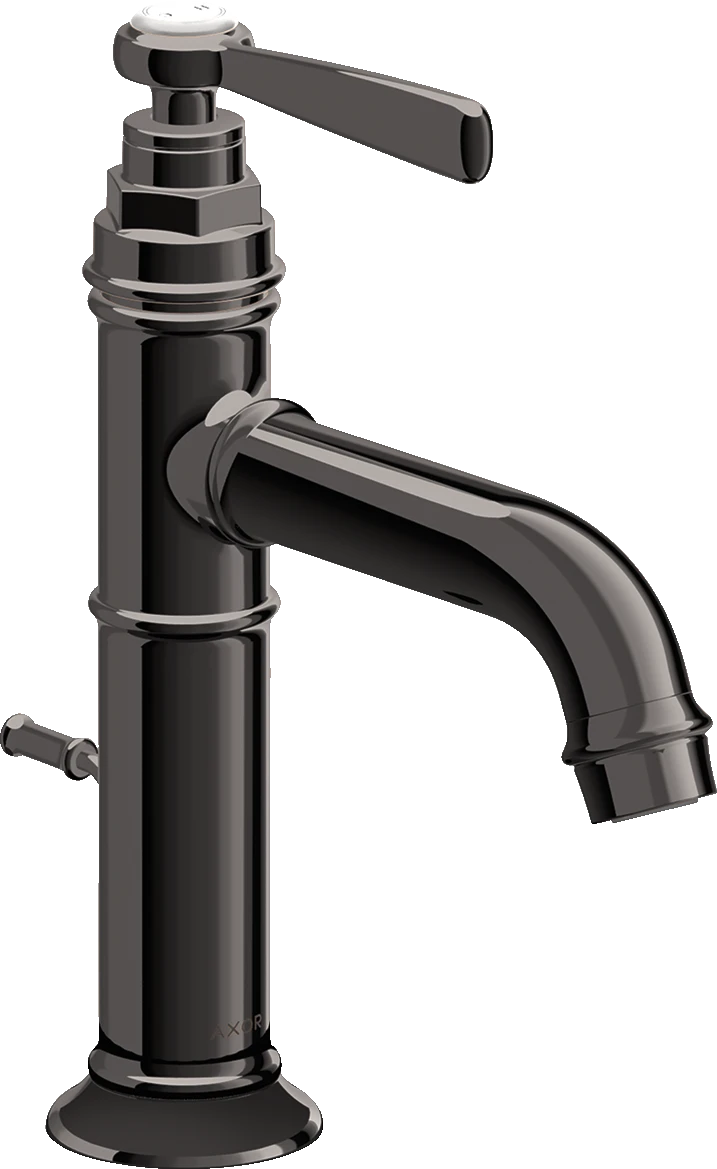 Axor Montreux Single Lever Basin Mixer 100 With Lever Handle And Pop-up Waste Polished Black Chrome