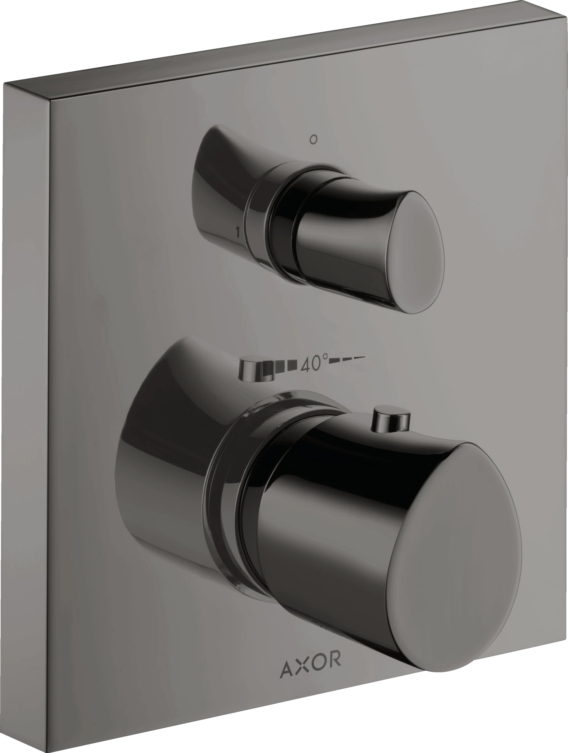 Axor Starck Organic Thermostatic Mixer For Concealed Installation With Shut-off Valve Polished Black Chrome