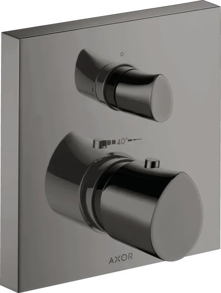 Axor Starck Organic Thermostatic Mixer For Concealed Installation With Shut-off Valve Polished Black Chrome