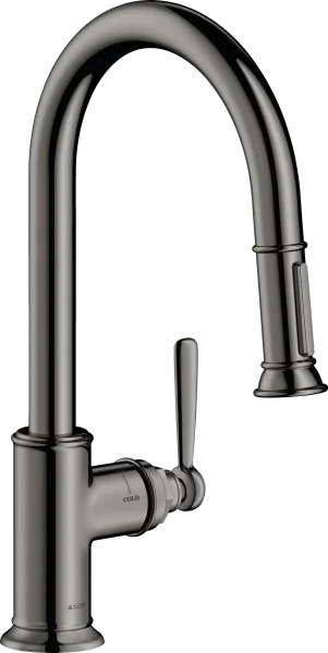 Axor Montreux Single Lever Kitchen Mixer 180 With Pull-out Spray Polished Black Chrome