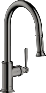 Axor Montreux Single Lever Kitchen Mixer 180 With Pull-out Spray Polished Black Chrome