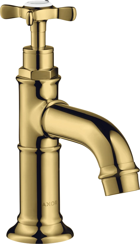 Axor Montreux Pillar Tap 50 With Cross Handle Without Waste Gold Polished