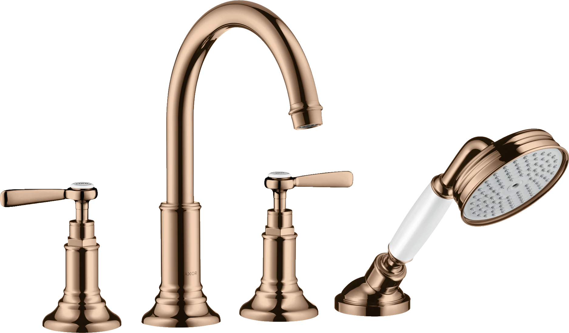 Axor Montreux 4-hole Tile Mounted Bath Mixer With Lever Handles Polished Red Gold