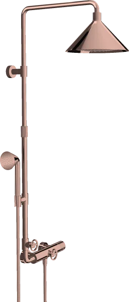 Axor Showers/front Showerpipe With Thermostatic Mixer And 2jet Overhead Shower 240 Polished Red Gold
