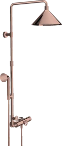 Axor Showers/front Showerpipe With Thermostatic Mixer And 2jet Overhead Shower 240 Polished Red Gold