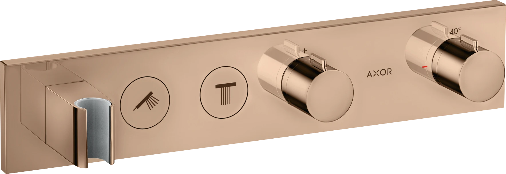 Axor Showersolutions Thermostatic Module Select 460/90 For Concealed Installation For 2 Outlets Polished Red Gold