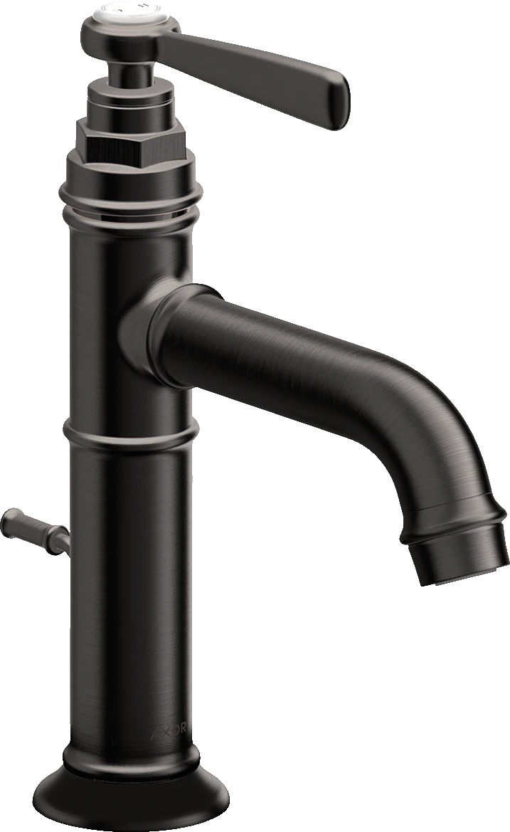 Axor Montreux Single Lever Basin Mixer 100 With Lever Handle And Pop-up Waste Brushed Black Chrome