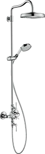 Axor Montreux Showerpipe With Thermostatic Mixer And 1jet Overhead Shower 240 Brushed Black Chrome