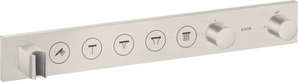 Axor Showersolutions Thermostatic Module Select 670/90 For Concealed Installation For 5 Outlets Stainless Steel