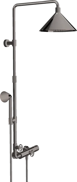 Axor Showers/front Showerpipe With Thermostatic Mixer And 2jet Overhead Shower 240 Polished Black Chrome