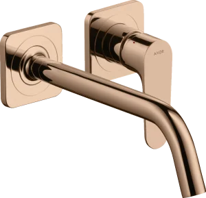 Axor Citterio M Single Lever Basin Mixer For Concealed Installation Wall-mounted With Spout 227 Mm And Escutcheons Polished Red Gold