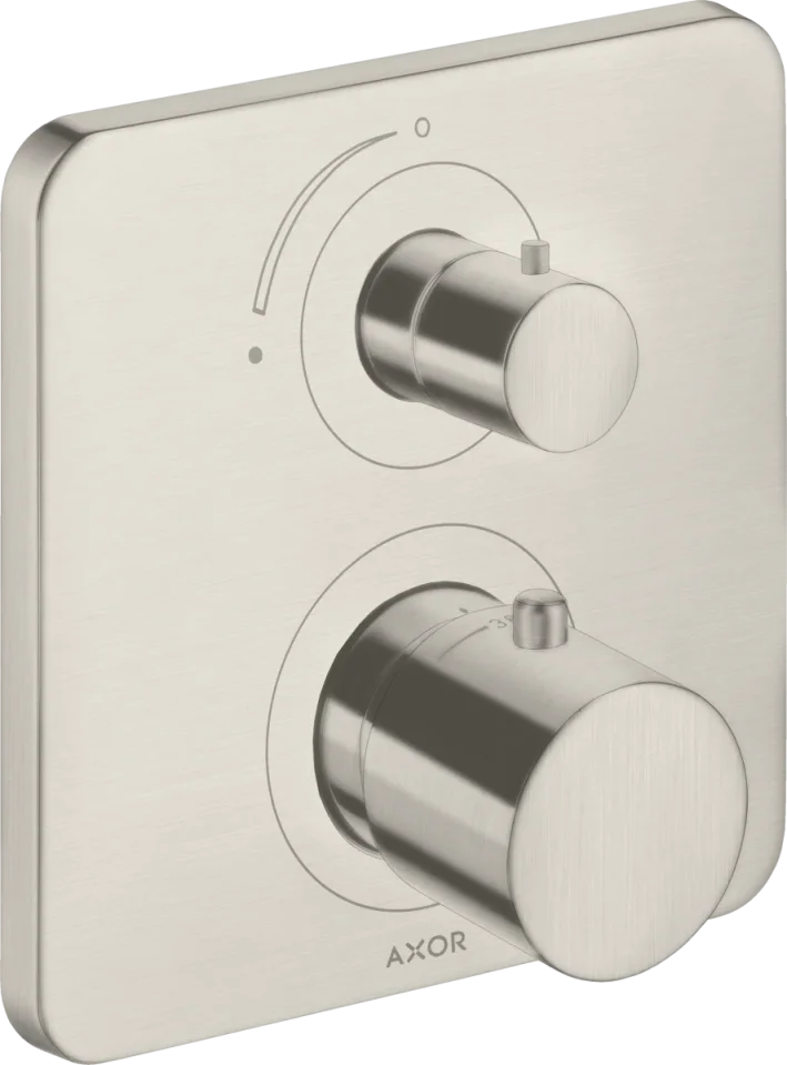 Axor Citterio M Thermostatic Mixer For Concealed Installation With Shut-off Valve Stainless Steel Optic product image - Image 1