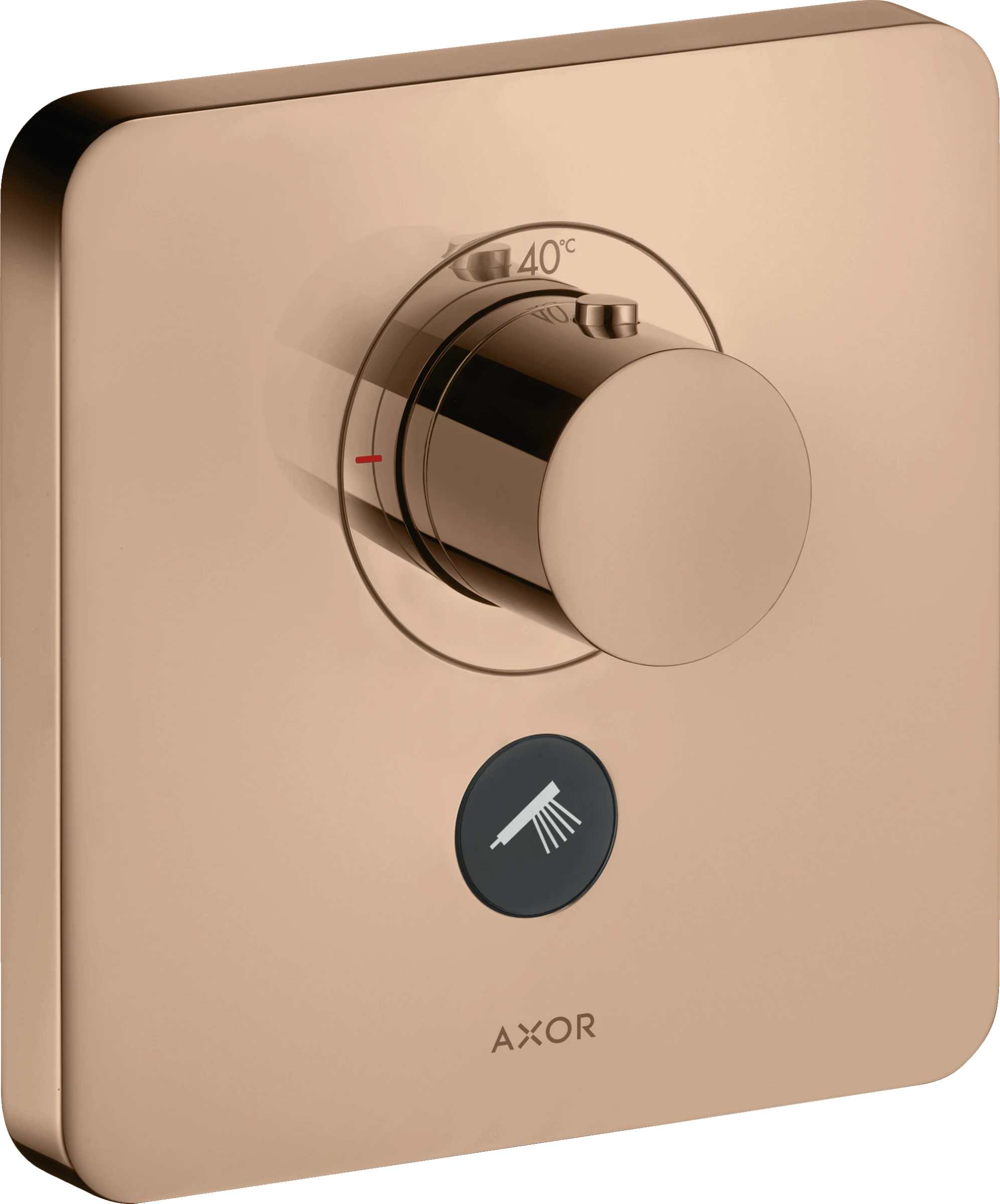 Axor Showerselect Thermostatic Mixer Highflow Softsquare For Concealed Installation For Multiple Outlets Polished Red Gold