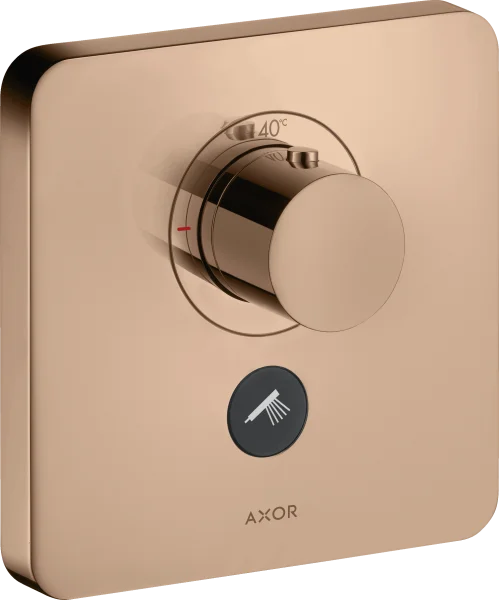 Axor Showerselect Thermostatic Mixer Highflow Softsquare For Concealed Installation For Multiple Outlets Polished Red Gold