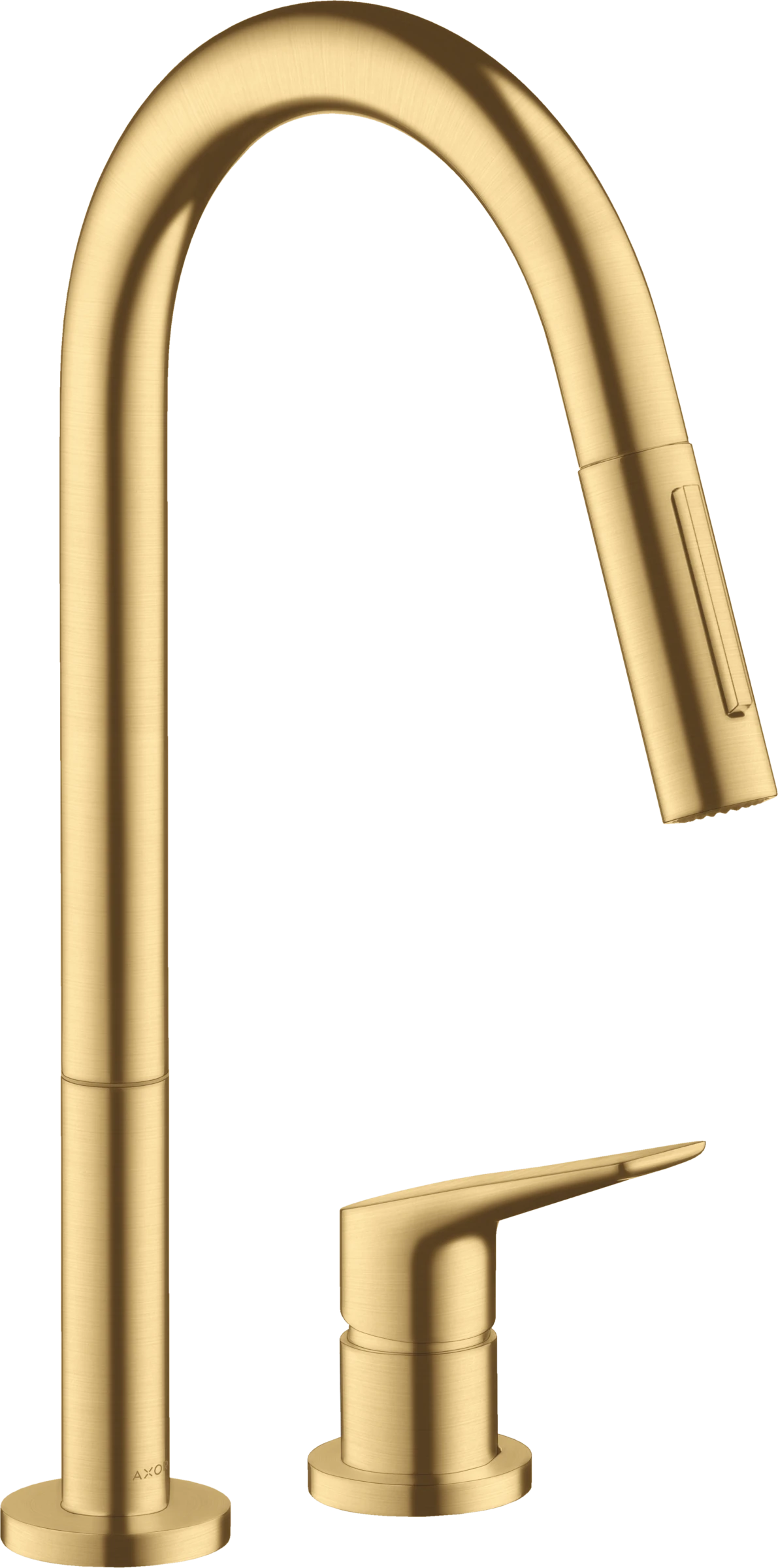 Axor Citterio M 2-hole Single Lever Kitchen Mixer 220 With Pull-out Spray Gold Brushed
