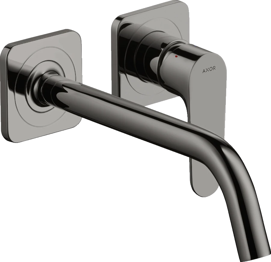 Axor Citterio M Single Lever Basin Mixer For Concealed Installation Wall-mounted With Spout 227 Mm And Escutcheons Polished Black Chrome