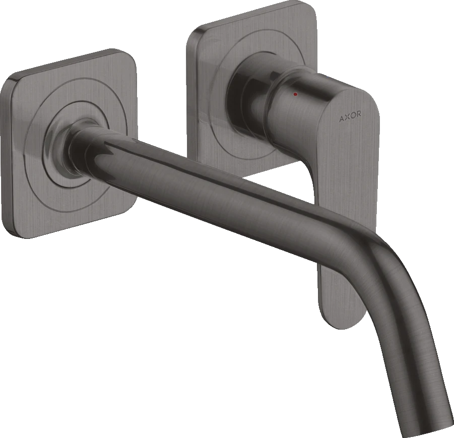 Axor Citterio M Single Lever Basin Mixer For Concealed Installation Wall-mounted With Spout 227 Mm And Escutcheons Brushed Black Chrome