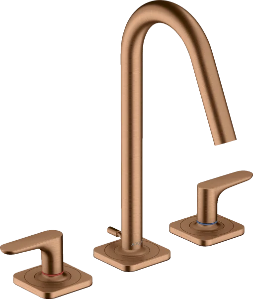 Axor Citterio M 3-hole Basin Mixer 160 With Lever Handles, Escutcheons And Pop-up Waste Brushed Bronze