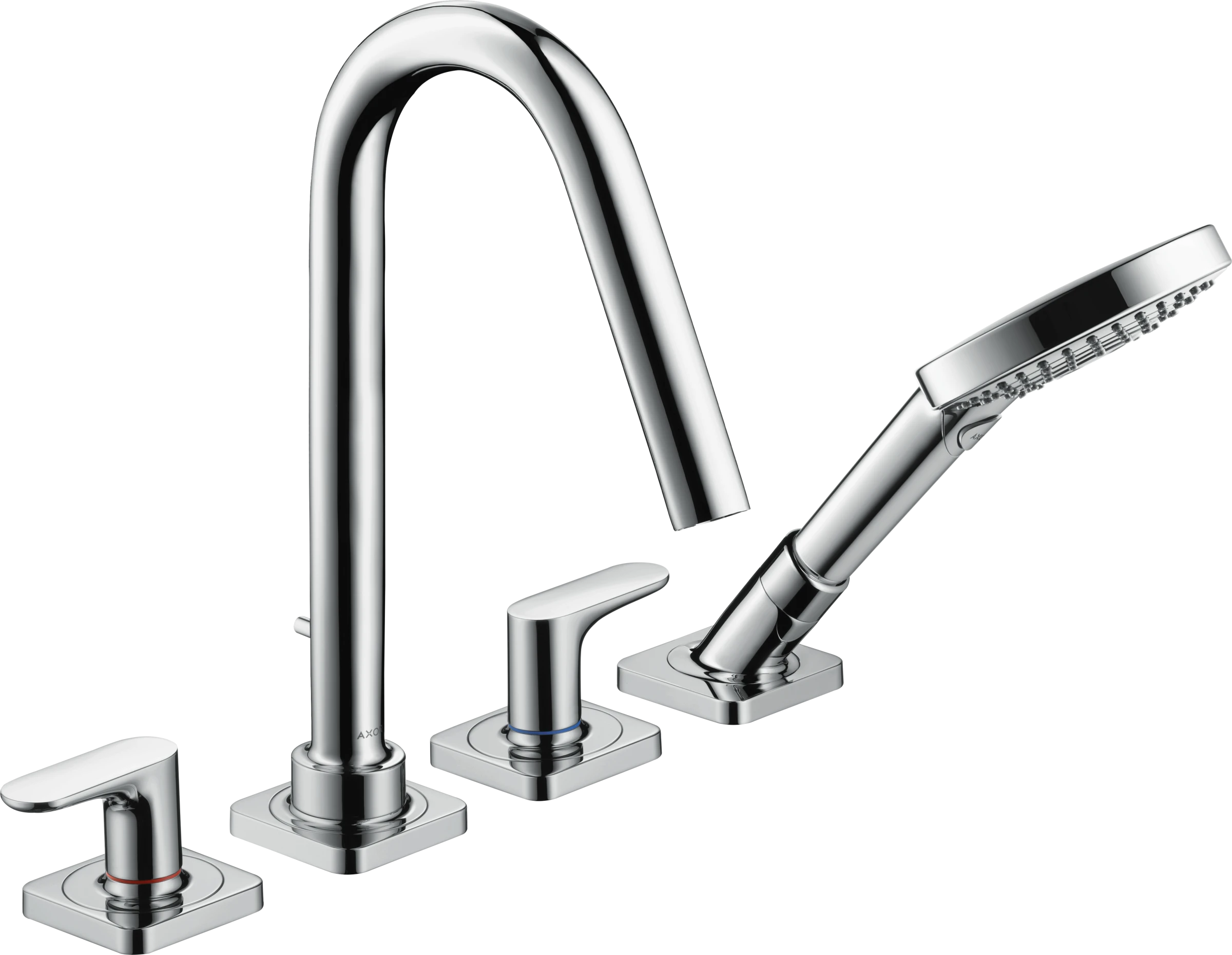 Axor Citterio M 4-hole Tile Mounted Bath Mixer With Lever Handles And Escutcheons Chrome