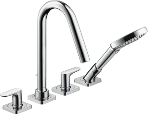 Axor Citterio M 4-hole Tile Mounted Bath Mixer With Lever Handles And Escutcheons Chrome