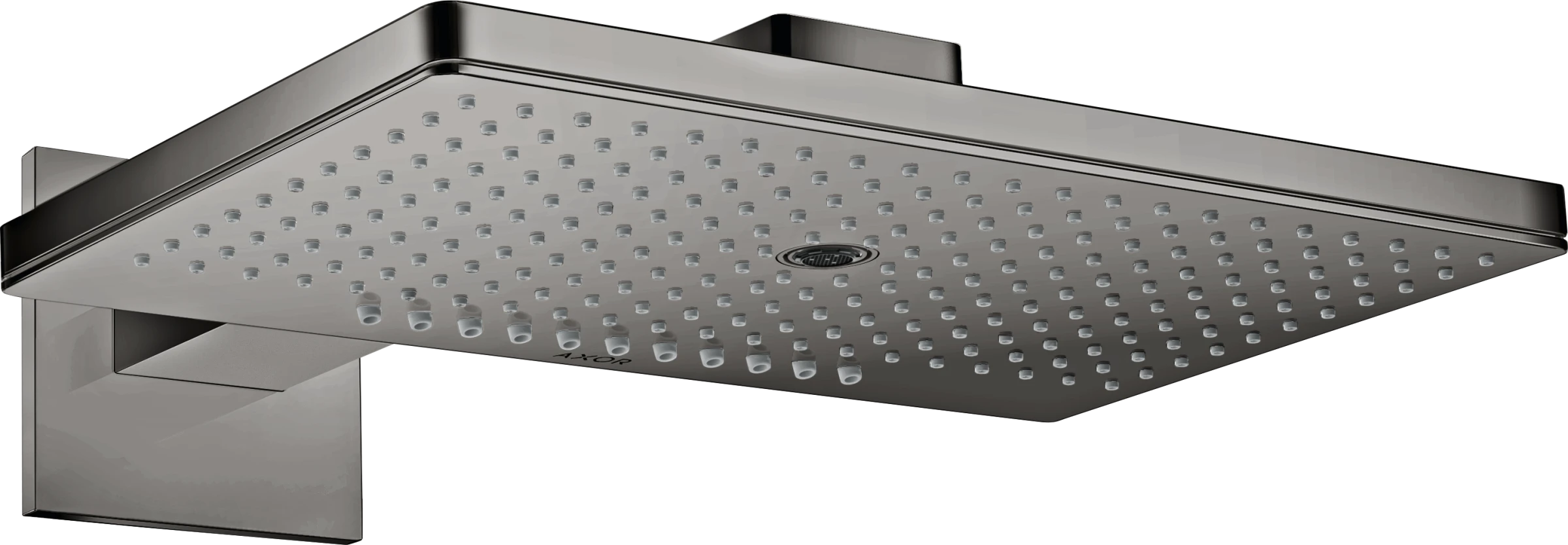 Axor Showersolutions Overhead Shower 460/300 3jet With Shower Arm And Square Escutcheon Polished Black Chrome