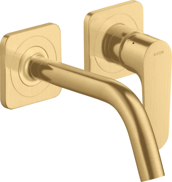 Axor Citterio M Single Lever Basin Mixer For Concealed Installation Wall-mounted With Spout 167 Mm And Escutcheons Gold Brushed