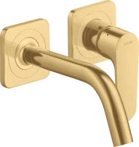Axor Citterio M Single Lever Basin Mixer For Concealed Installation Wall-mounted With Spout 167 Mm And Escutcheons Gold Brushed