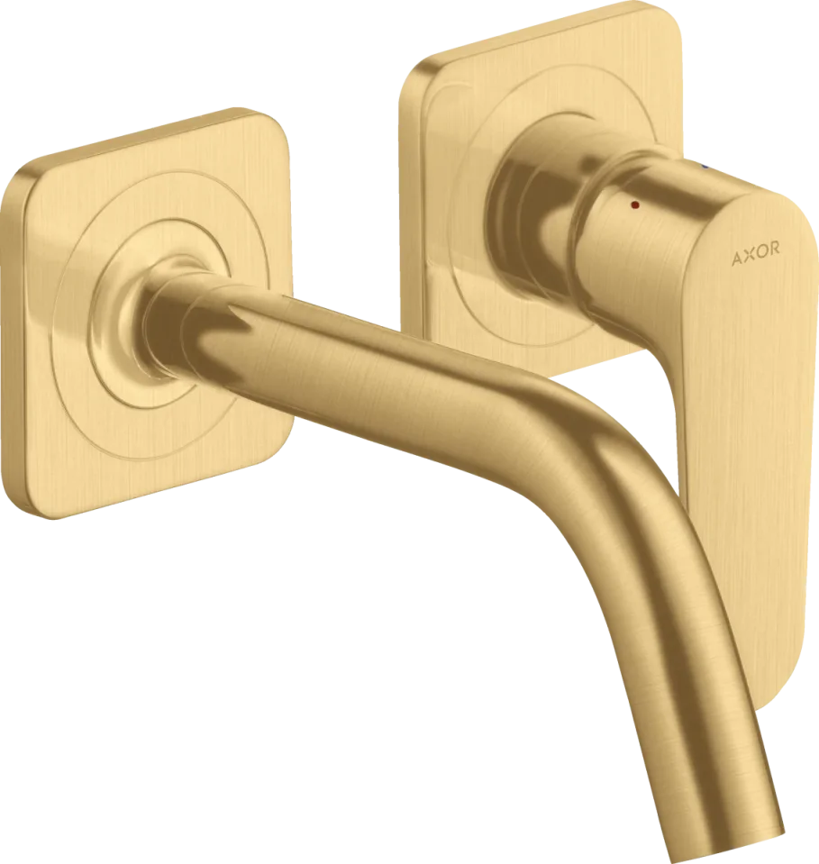Axor Citterio M Single Lever Basin Mixer For Concealed Installation Wall-mounted With Spout 167 Mm And Escutcheons Brushed Gold Optic product image - Image 1