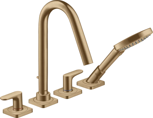 Axor Citterio M 4-hole Tile Mounted Bath Mixer With Lever Handles And Escutcheons Brushed Bronze