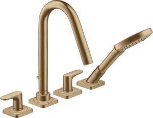 Axor Citterio M 4-hole Tile Mounted Bath Mixer With Lever Handles And Escutcheons Brushed Bronze