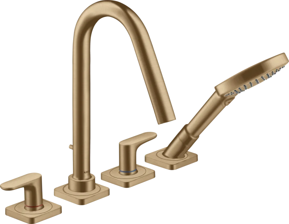 Axor Citterio M 4-hole Tile Mounted Bath Mixer With Lever Handles And Escutcheons Brushed Bronze product image - Image 1