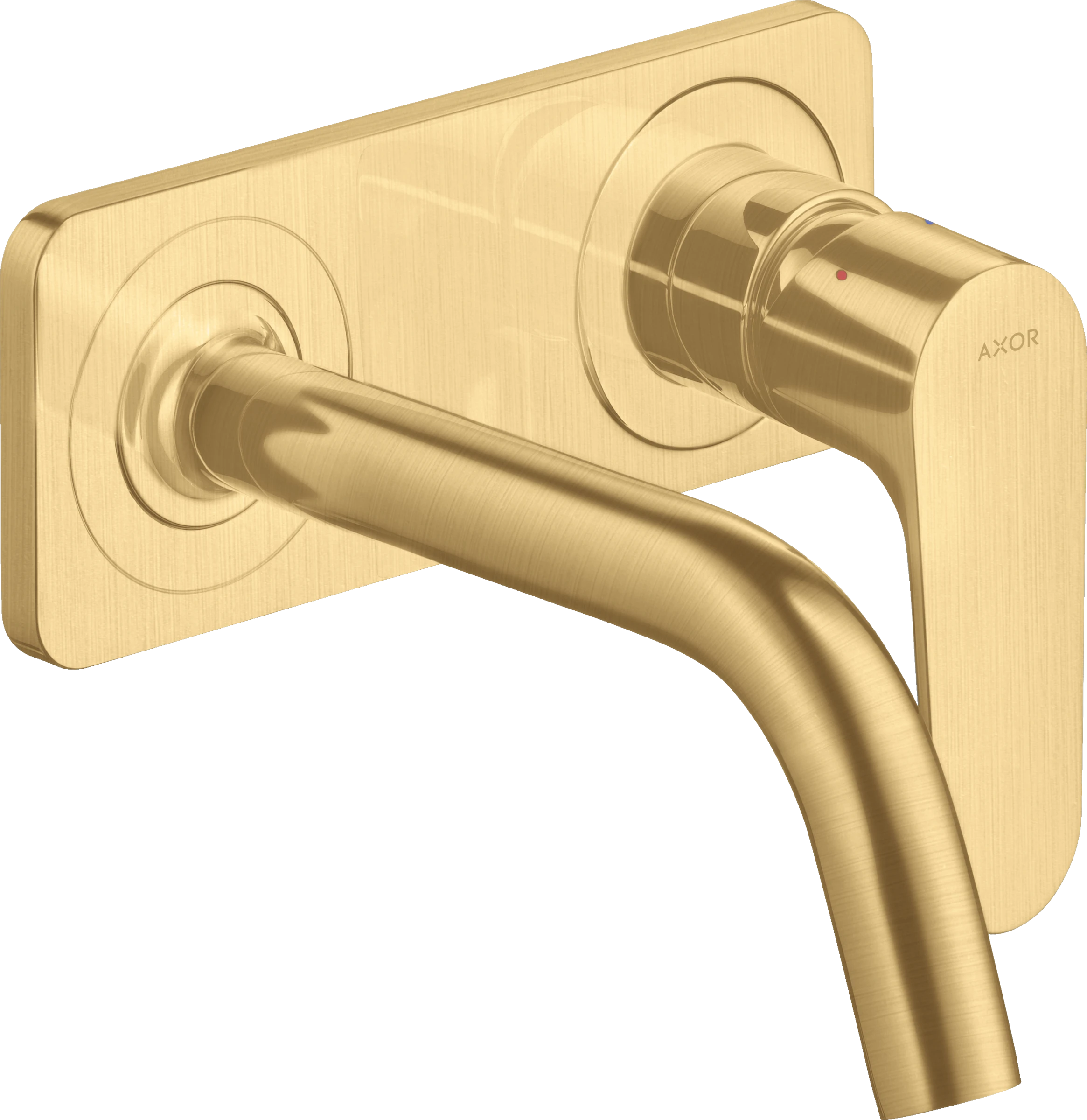 Axor Citterio M Single Lever Basin Mixer For Concealed Installation Wall-mounted With Spout 167 Mm And Plate Gold Brushed