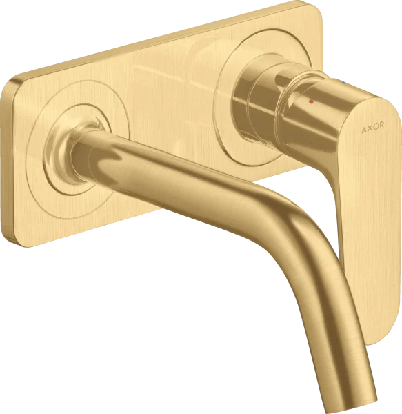Axor Citterio M Single Lever Basin Mixer For Concealed Installation Wall-mounted With Spout 167 Mm And Plate Gold Brushed