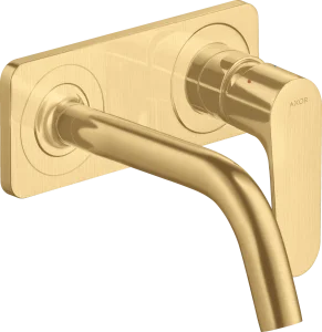 Axor Citterio M Single Lever Basin Mixer For Concealed Installation Wall-mounted With Spout 167 Mm And Plate Gold Brushed