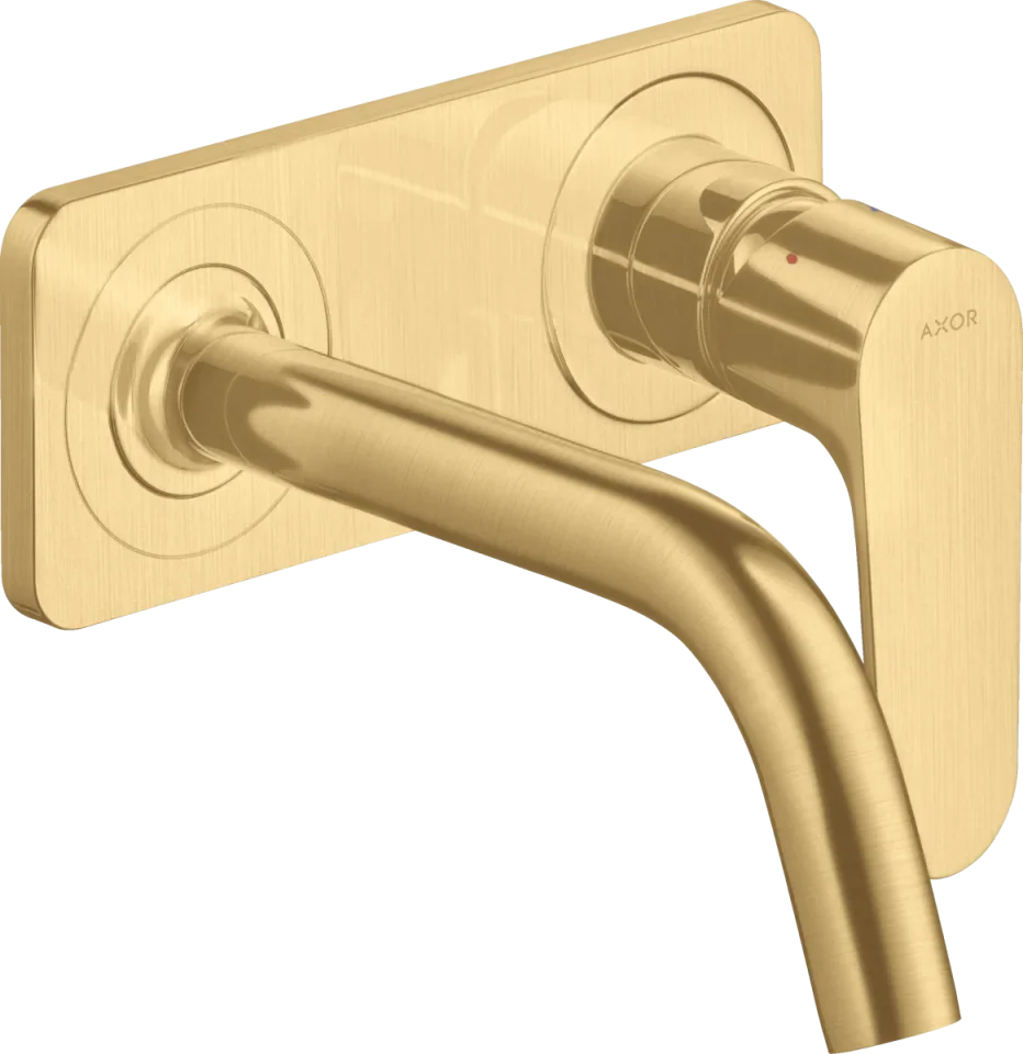 Axor Citterio M Single Lever Basin Mixer For Concealed Installation Wall-mounted With Spout 167 Mm And Plate Brushed Gold Optic product image - Image 1