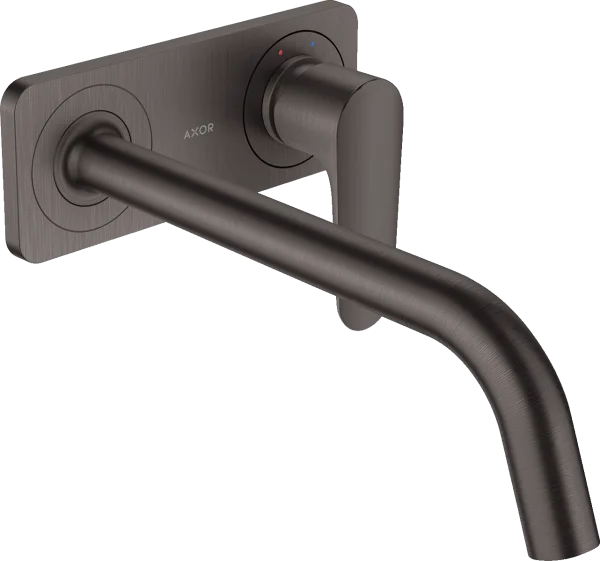 Axor Citterio M Single Lever Basin Mixer For Concealed Installation Wall-mounted With Spout 227 Mm And Plate Brushed Black Chrome