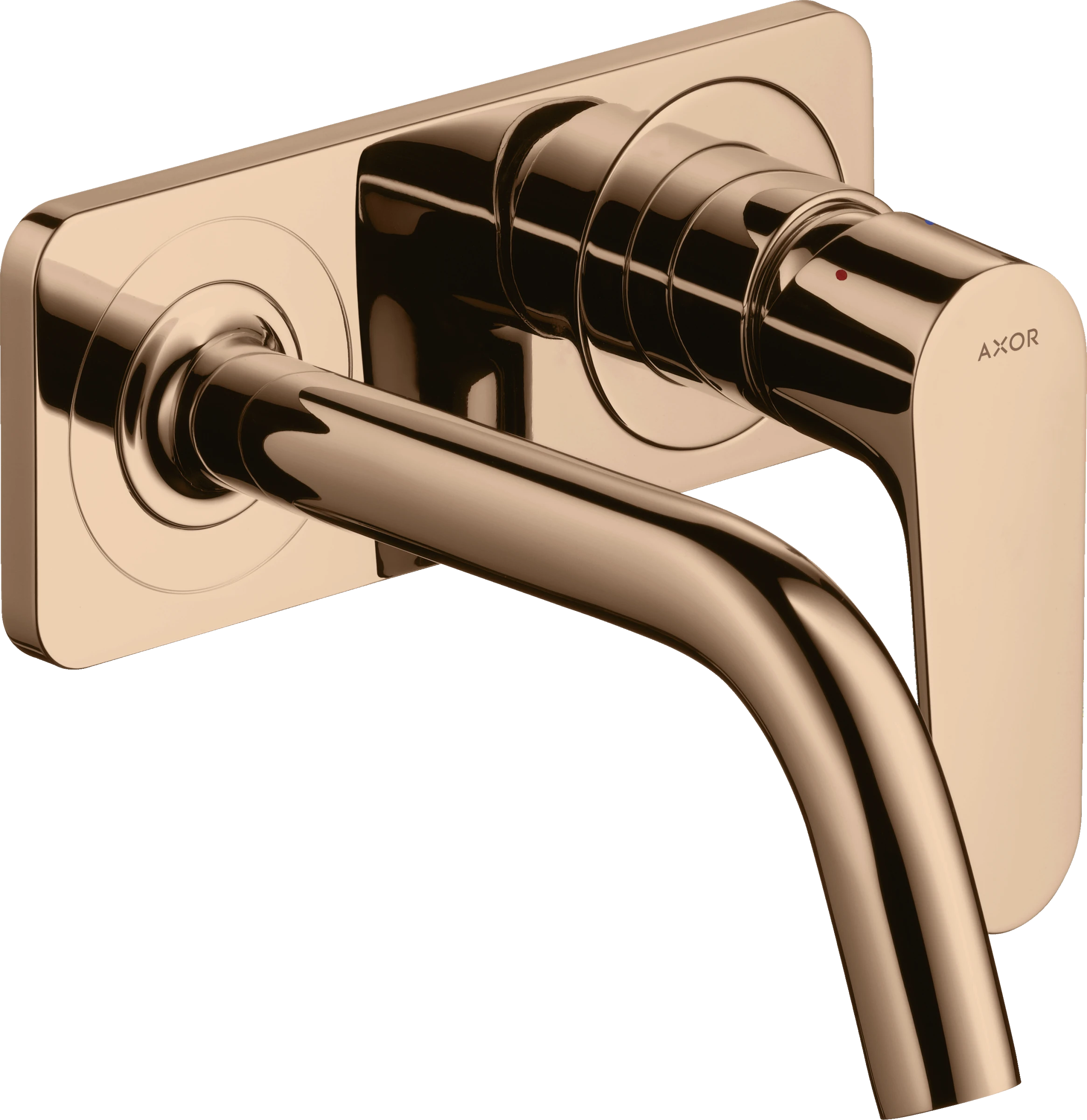 Axor Citterio M Single Lever Basin Mixer For Concealed Installation Wall-mounted With Spout 167 Mm And Plate Polished Red Gold