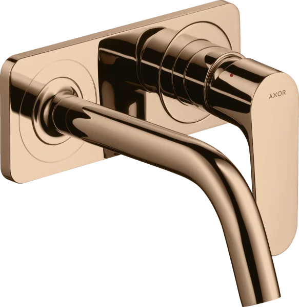 Axor Citterio M Single Lever Basin Mixer For Concealed Installation Wall-mounted With Spout 167 Mm And Plate Polished Red Gold