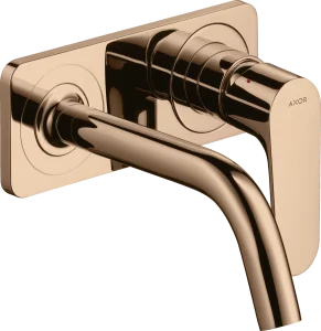 Axor Citterio M Single Lever Basin Mixer For Concealed Installation Wall-mounted With Spout 167 Mm And Plate Polished Red Gold