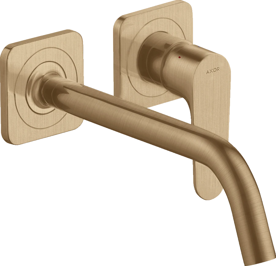Axor Citterio M Single Lever Basin Mixer For Concealed Installation Wall-mounted With Spout 227 Mm And Escutcheons Brushed Bronze