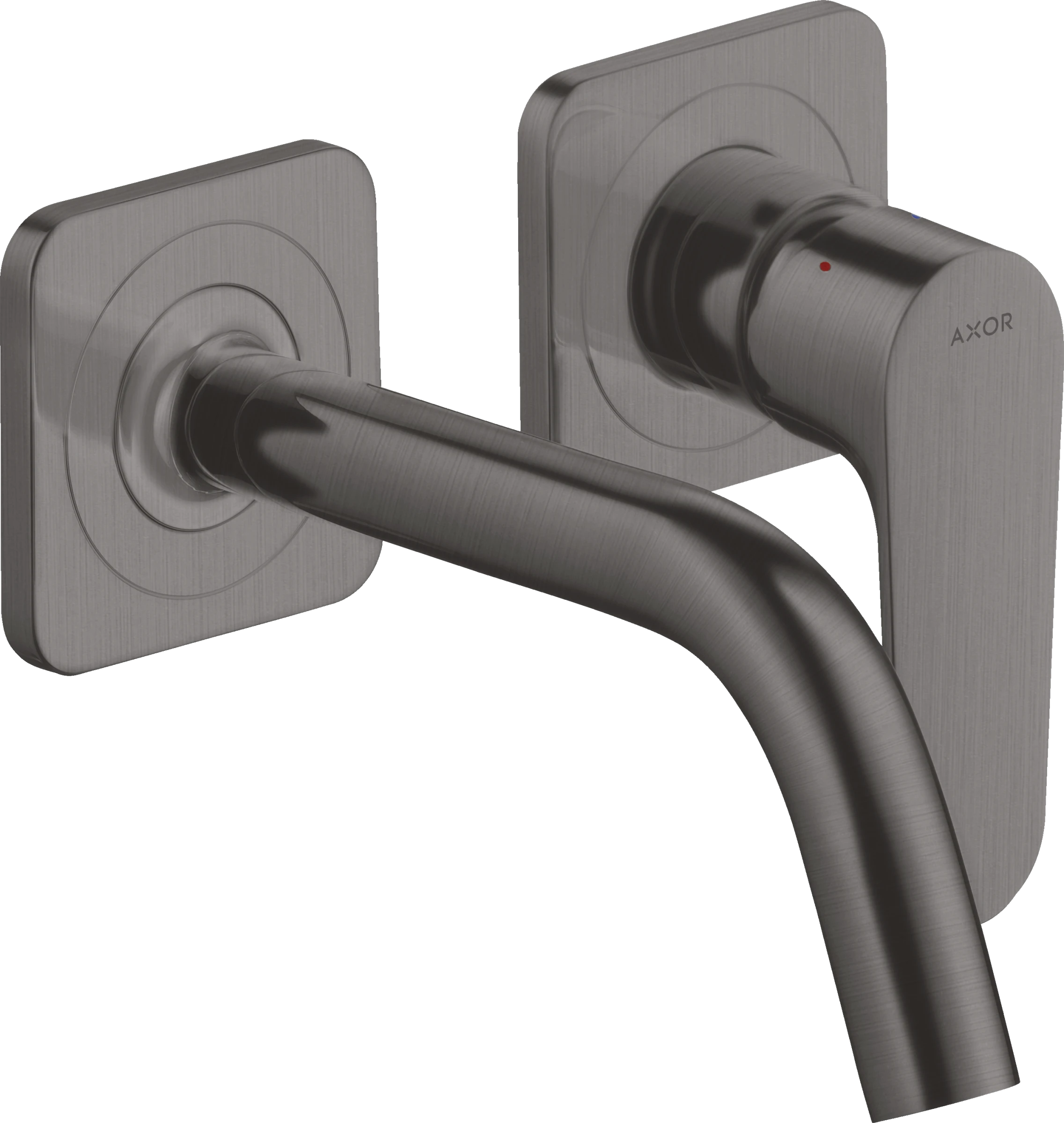 Axor Citterio M Single Lever Basin Mixer For Concealed Installation Wall-mounted With Spout 167 Mm And Escutcheons Brushed Black Chrome