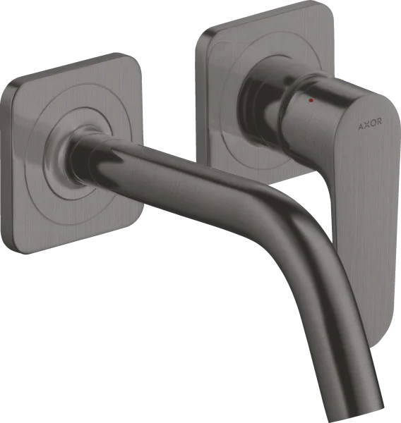 Axor Citterio M Single Lever Basin Mixer For Concealed Installation Wall-mounted With Spout 167 Mm And Escutcheons Brushed Black Chrome