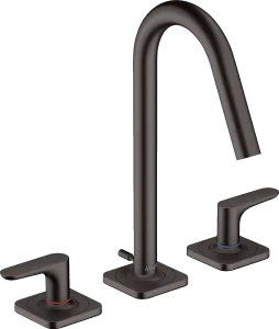 Axor Citterio M 3-hole Basin Mixer 160 With Lever Handles, Escutcheons And Pop-up Waste Brushed Black Chrome